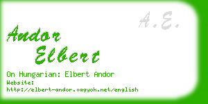 andor elbert business card